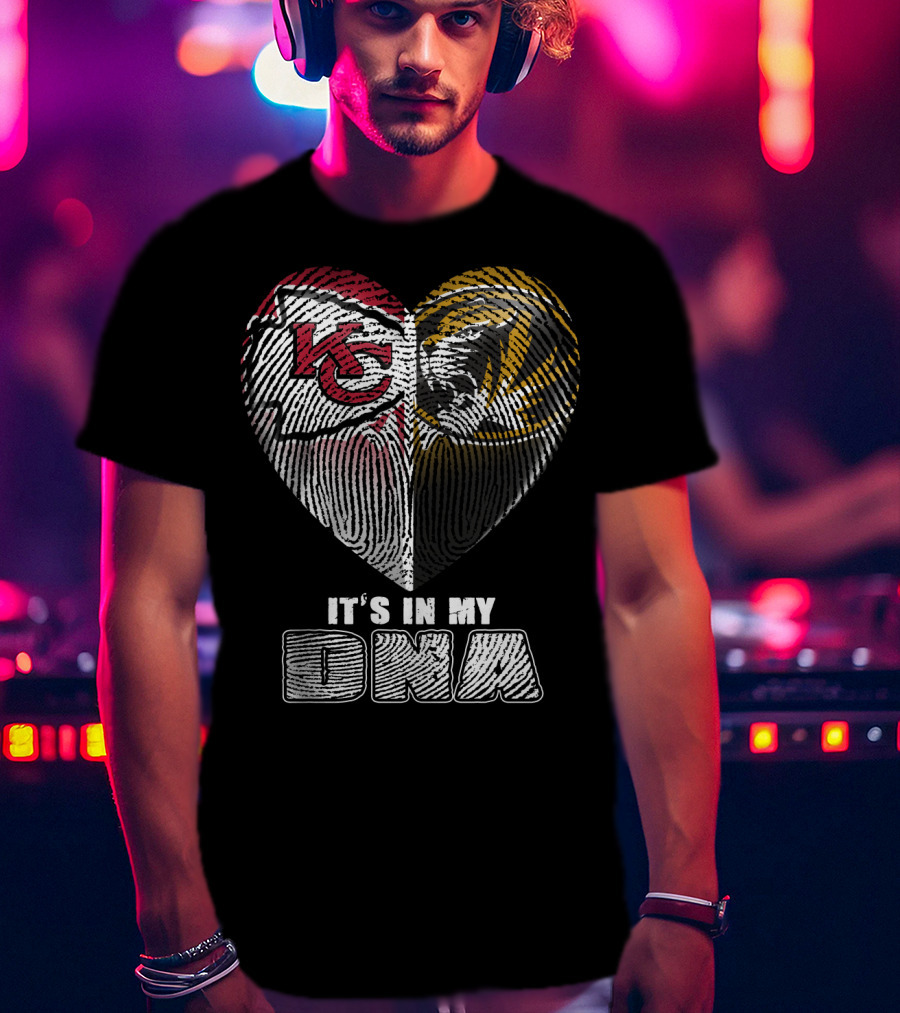 It's In My Dna Kc Chiefs Heartprint Tigers Fan Pride T-Shirt
