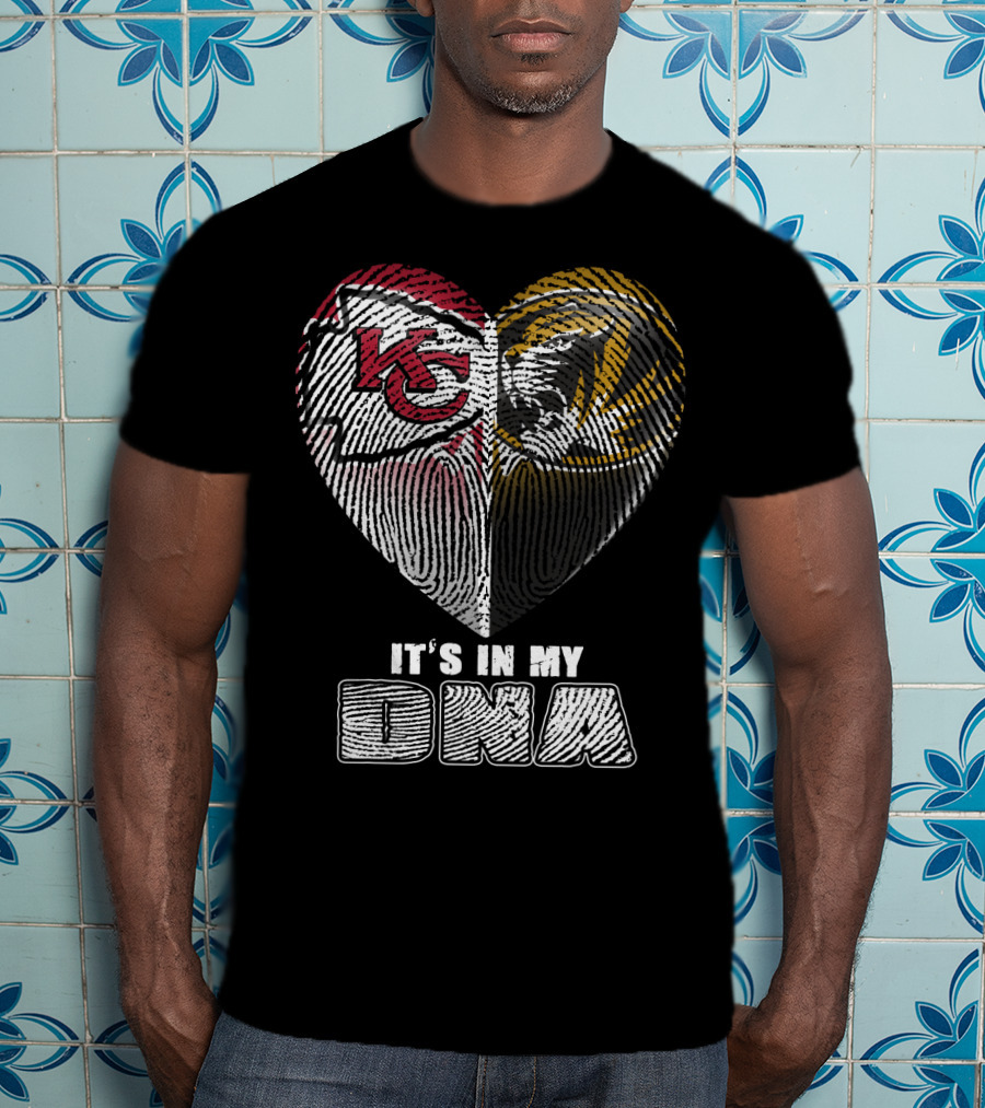 It's In My Dna Kc Chiefs Heartprint Tigers Fan Pride T-Shirt