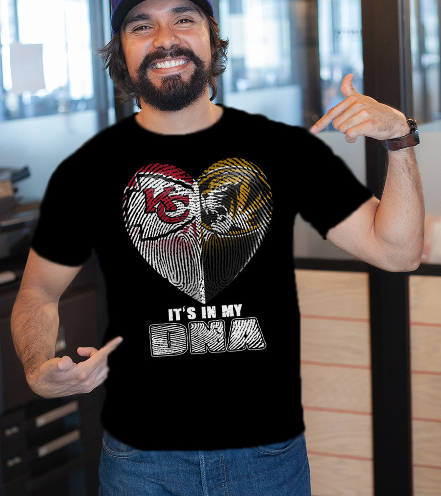 It's In My Dna Kc Chiefs Heartprint Tigers Fan Pride T-Shirt