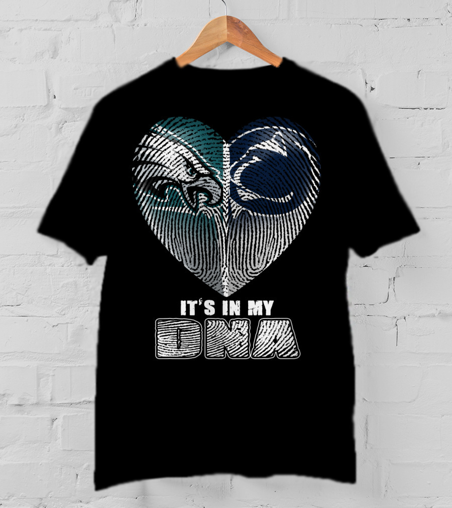 It's In My Dna Eagles Penn State Heart Fingerprint T-Shirt