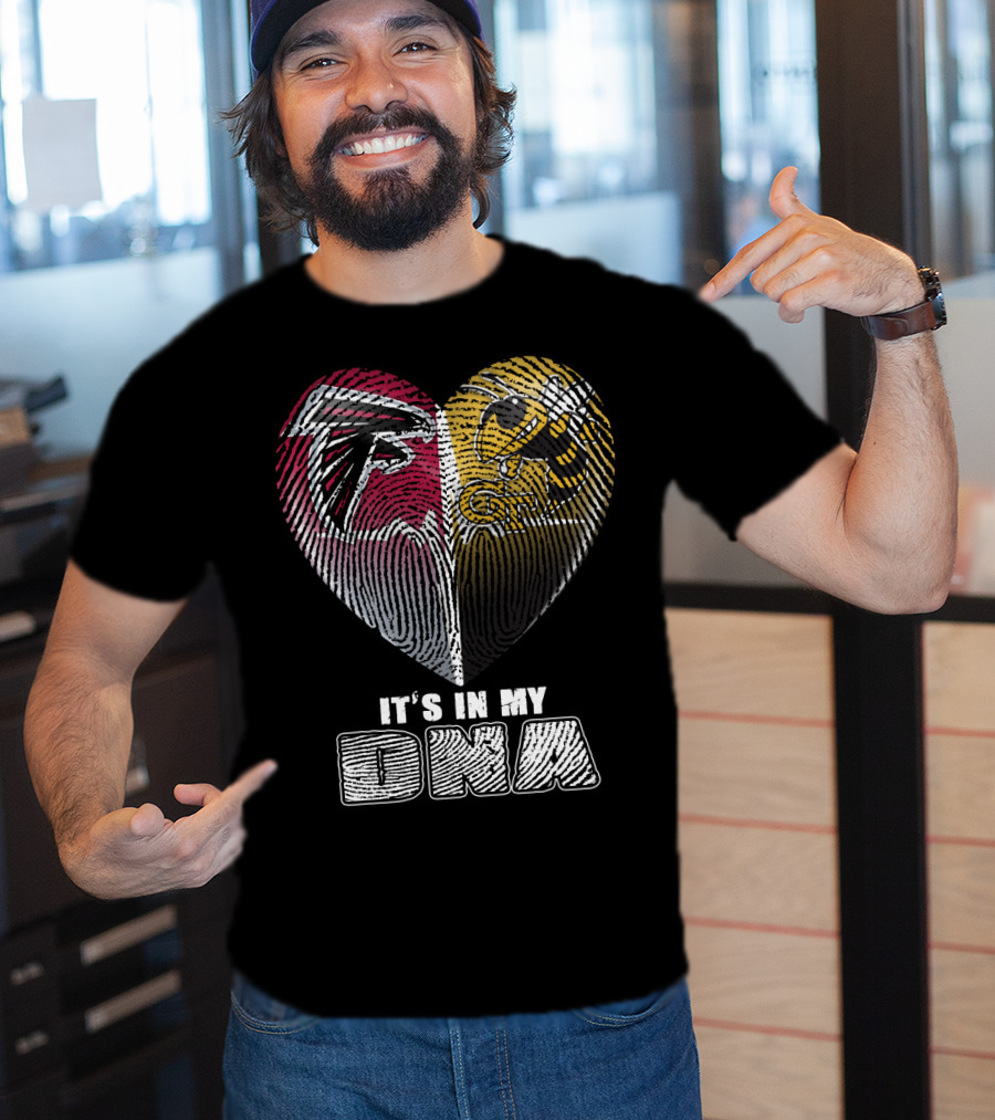 It's In My Dna Falcons Georgia Tech Heart Fingerprint T-Shirt