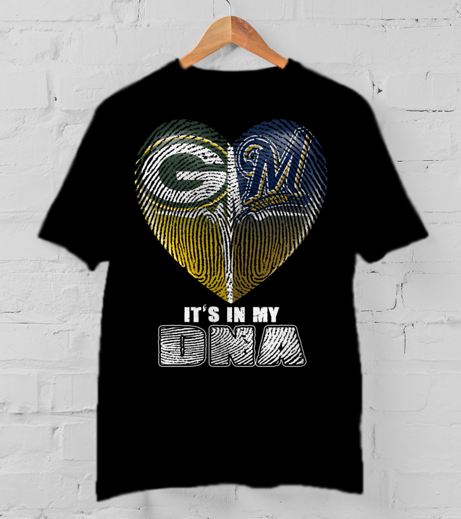 Green Bay Packers Milwaukee Brewers It's In My Dna T-Shirt