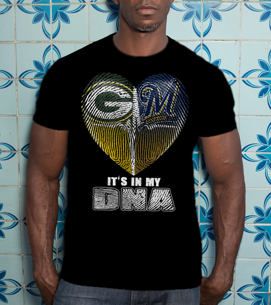 Green Bay Packers Milwaukee Brewers It's In My Dna T-Shirt