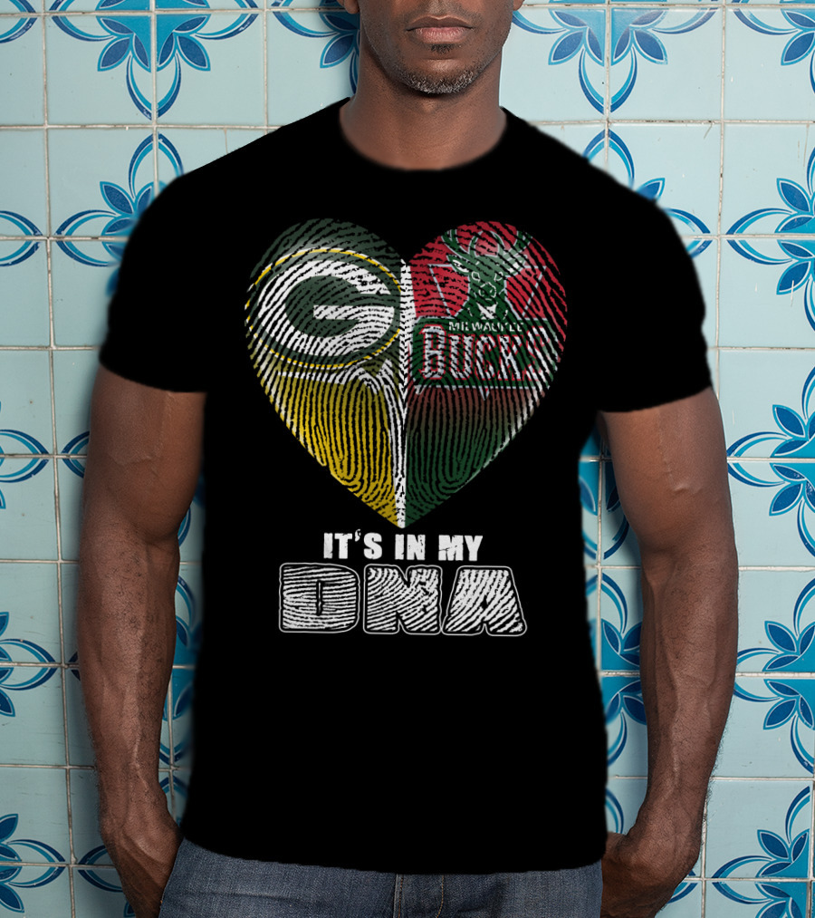 Green Bay Packers Milwaukee Bucks It's In My Dna T-Shirt