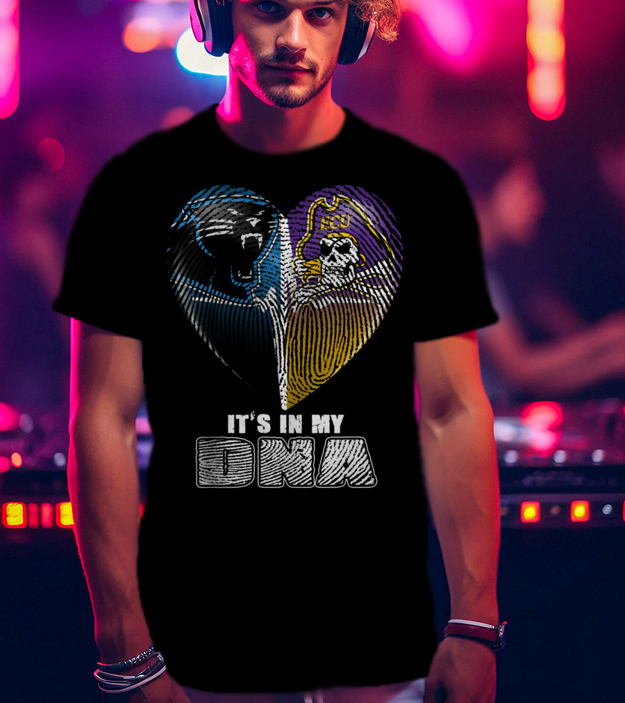 It's In My Dna Panthers Pirates Heart T-Shirt