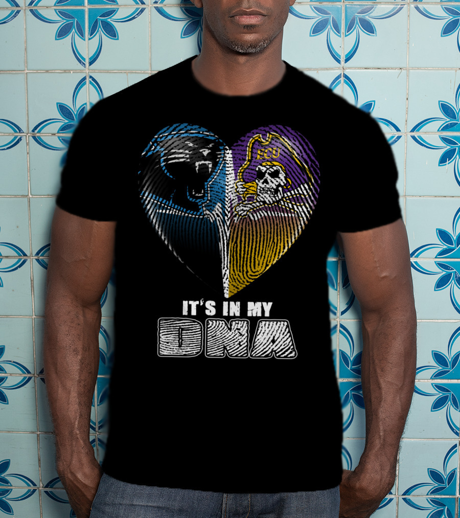 It's In My Dna Panthers Pirates Heart T-Shirt