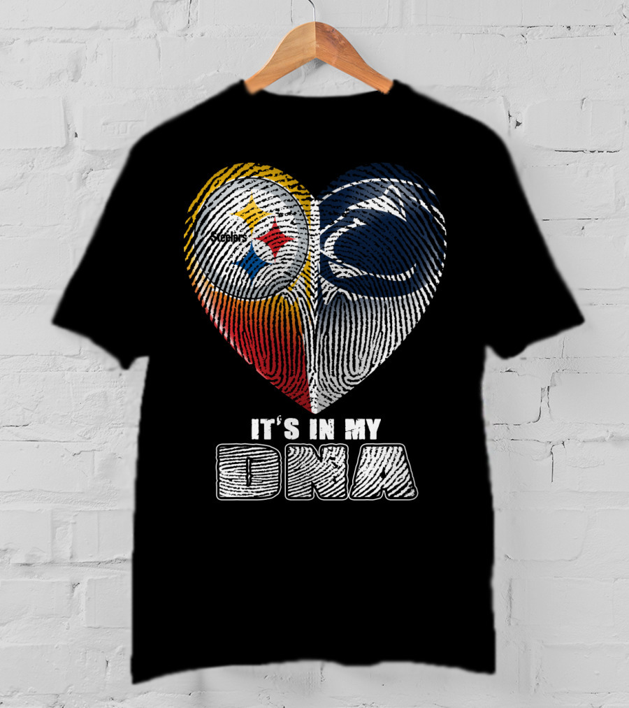 It's In My Dna Steelers Penn State Heart Fingerprint T-Shirt