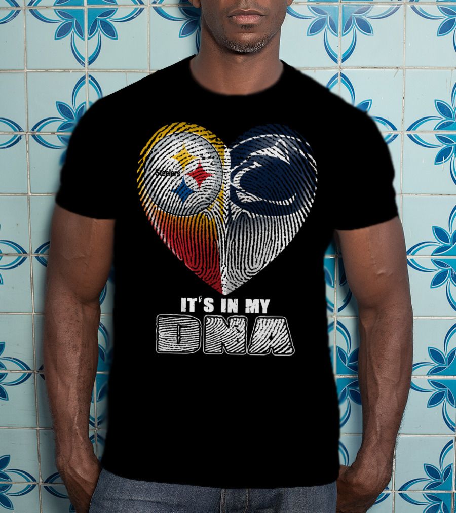 It's In My Dna Steelers Penn State Heart Fingerprint T-Shirt
