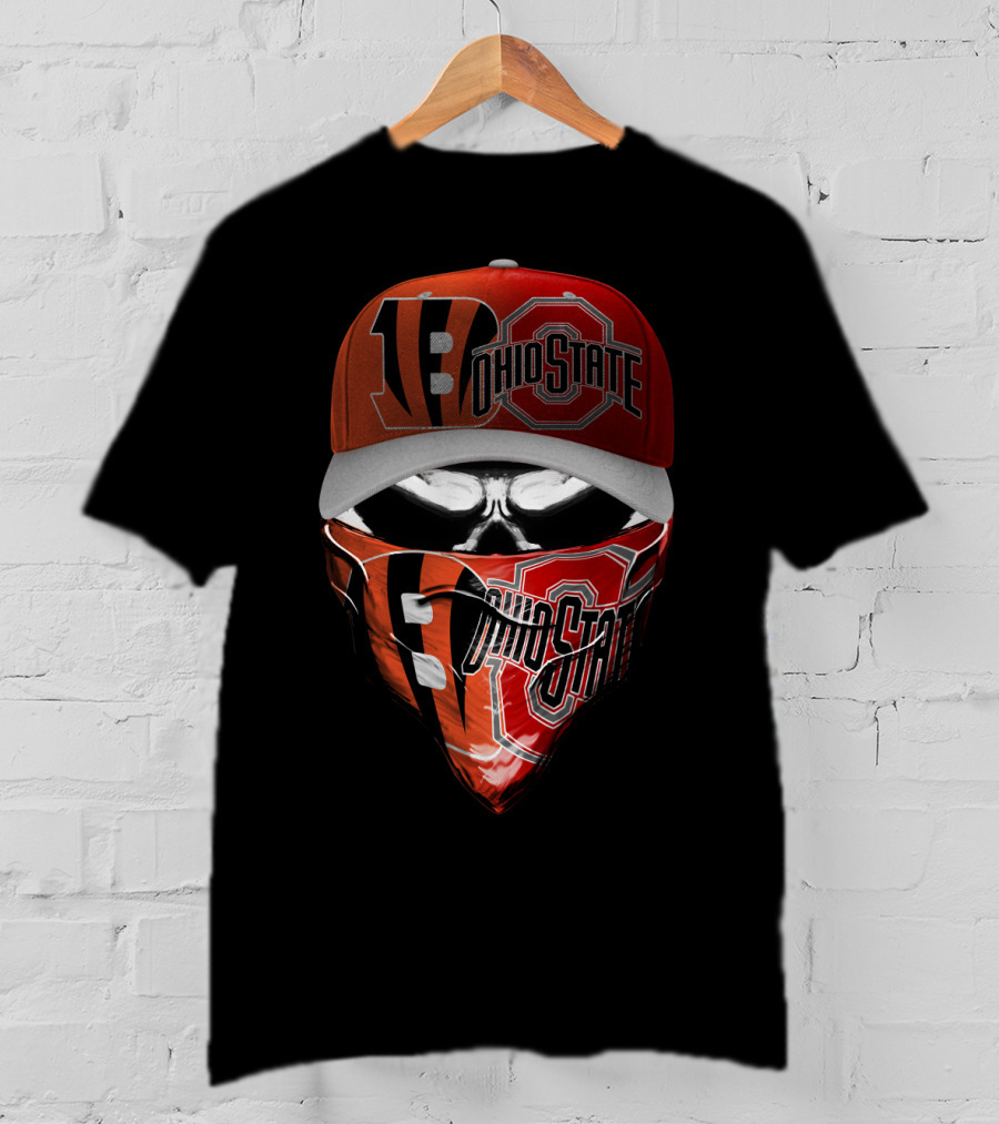 Cincinnati Bengals Ohio State Buckeyes Skullcap Mask T-Shirt