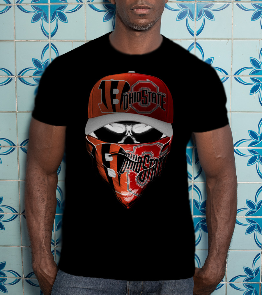 Cincinnati Bengals Ohio State Buckeyes Skullcap Mask T-Shirt
