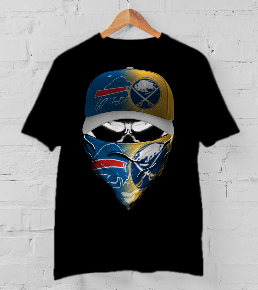 Buffalo Sabres Skull With Hat And Bandana T-Shirt