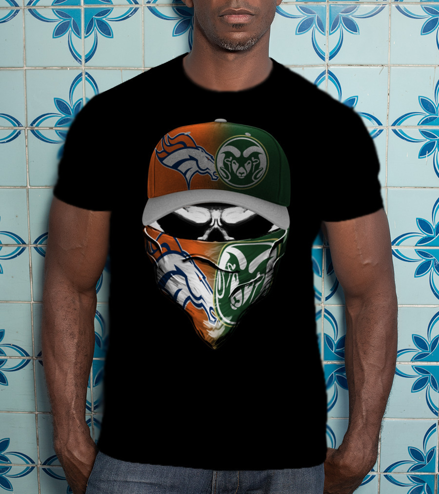 Denver Broncos Colorado State Rams Fusion Mask T-Shirt