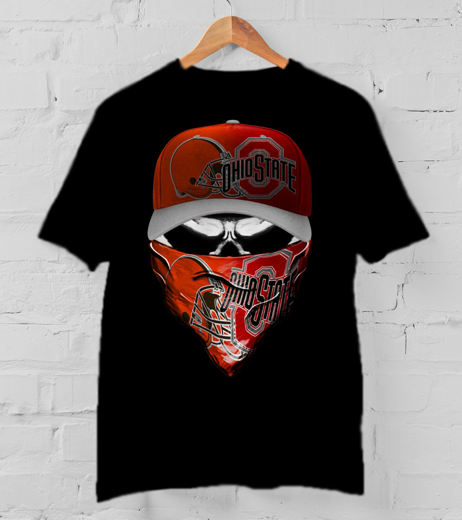 Ohio State Skum 023 Browns Fan Mask Hat T-Shirt