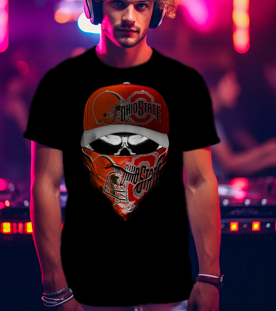 Ohio State Skum 023 Browns Fan Mask Hat T-Shirt