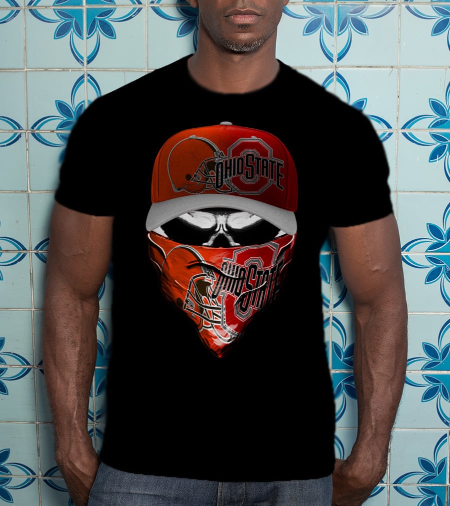 Ohio State Skum 023 Browns Fan Mask Hat T-Shirt