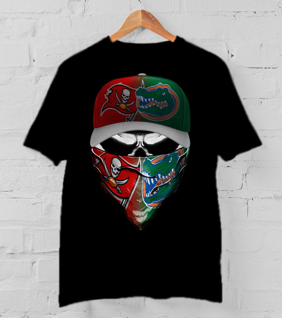 Buccaneers Gators Skull Mask Hat T-Shirt