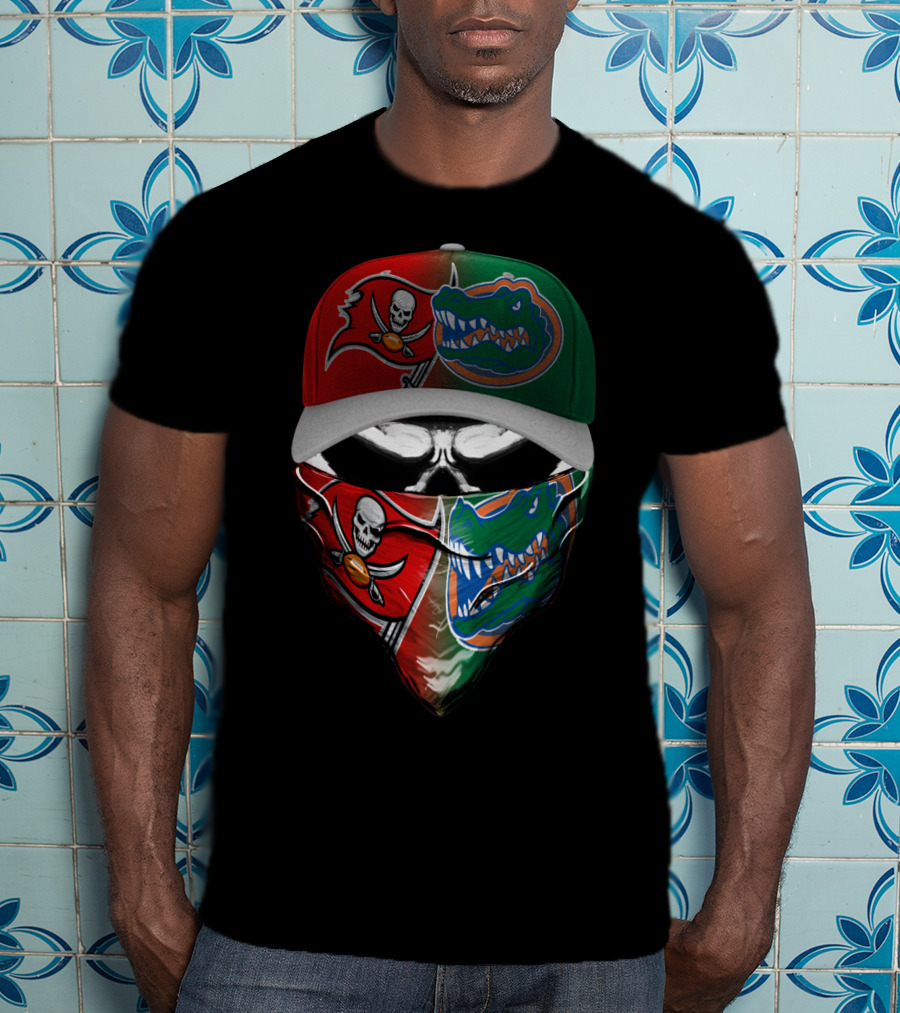 Buccaneers Gators Skull Mask Hat T-Shirt