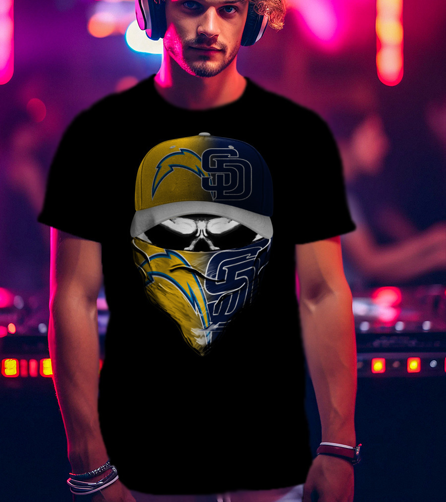 Chargers Padres Skum 033 Cap And Bandana Combo T-Shirt