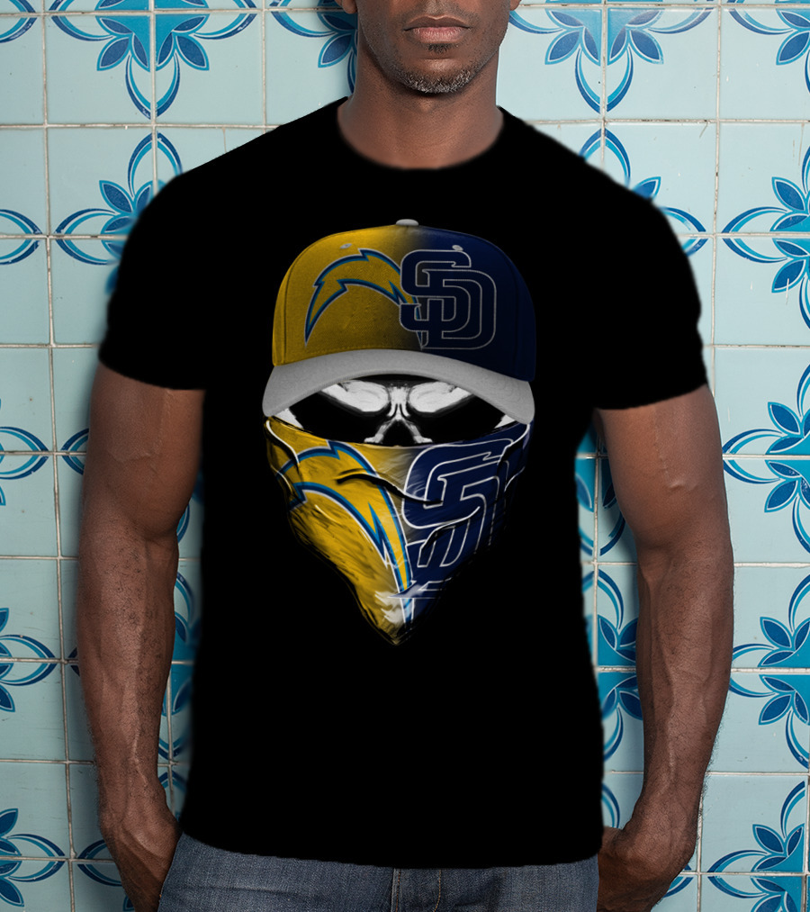 Chargers Padres Skum 033 Cap And Bandana Combo T-Shirt