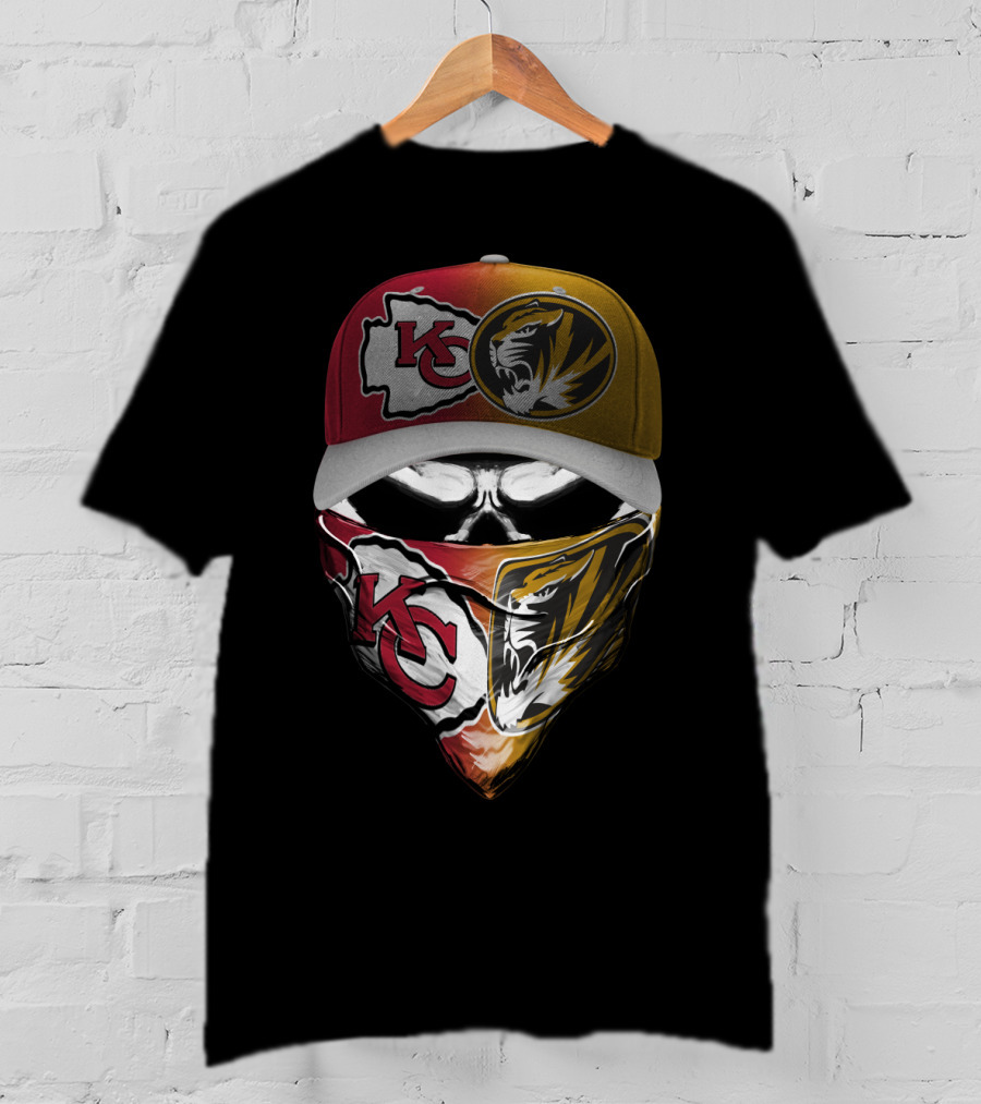 Kansas City Chiefs Missouri Tigers Crossover Bandana Cap T-Shirt