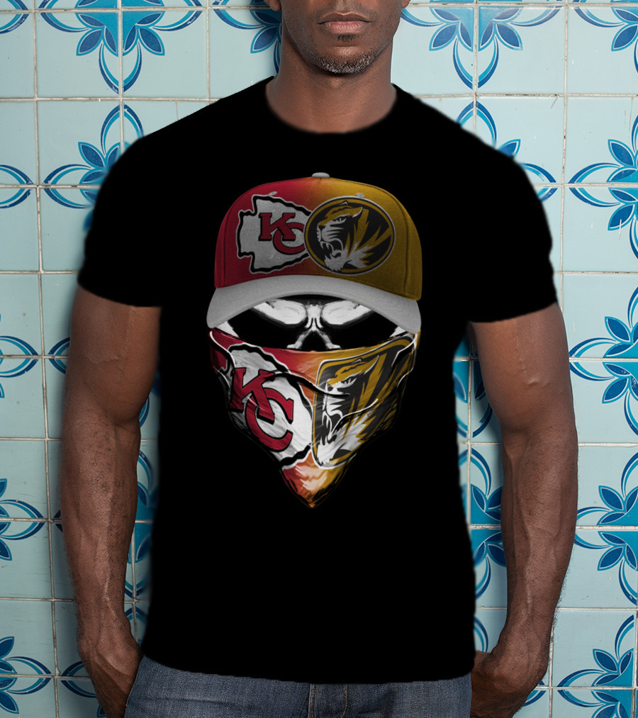 Kansas City Chiefs Missouri Tigers Crossover Bandana Cap T-Shirt