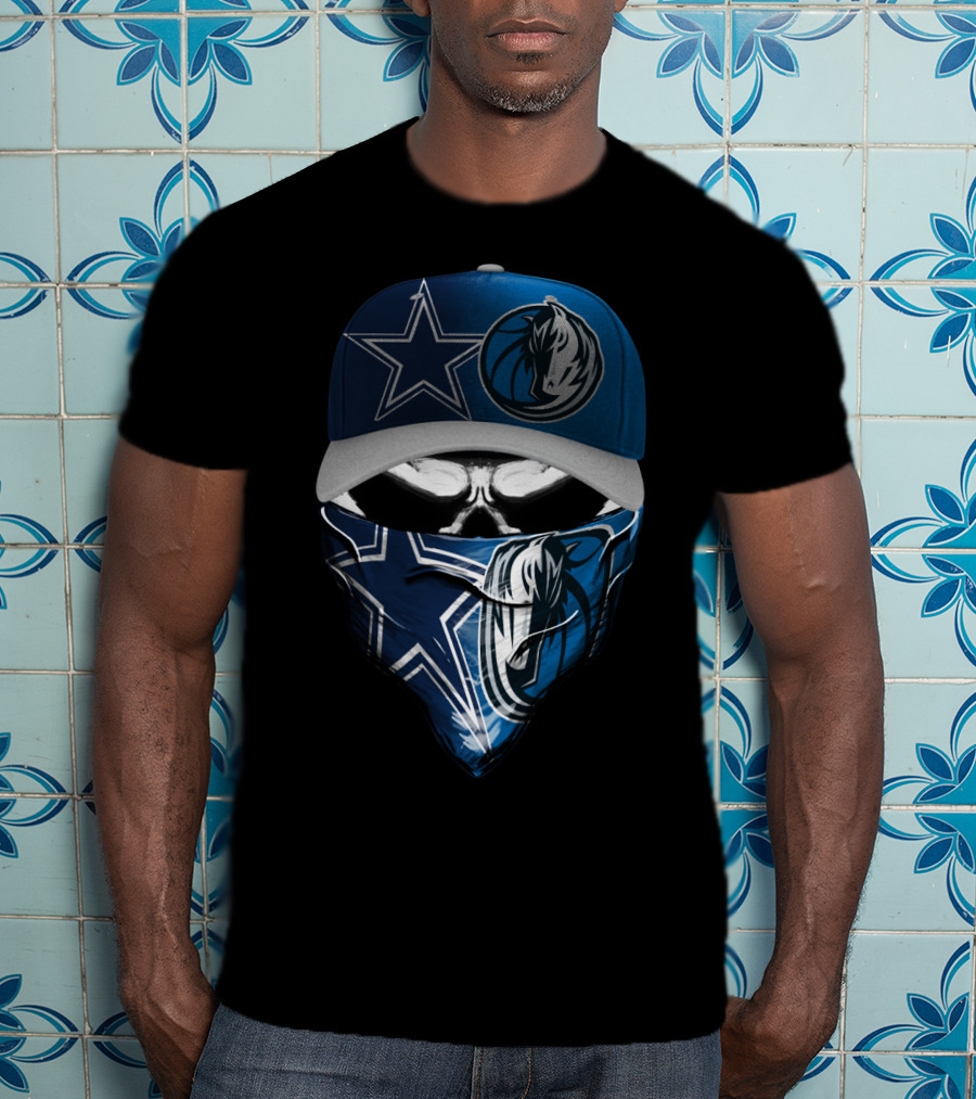 Dallas Cowboys Mavericks Skull Mask Fusion T-Shirt