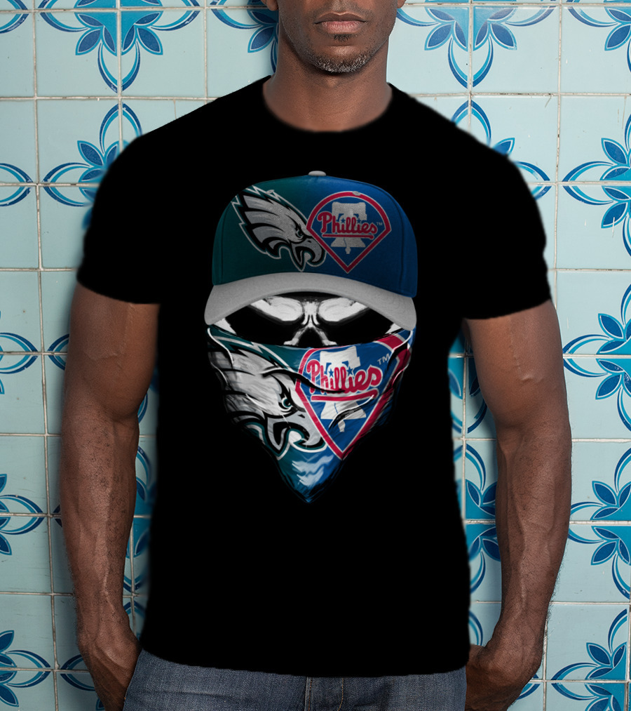 Philadelphia Eagles Phillies Fan Skum 057 Snapback And Bandana Combo T-Shirt