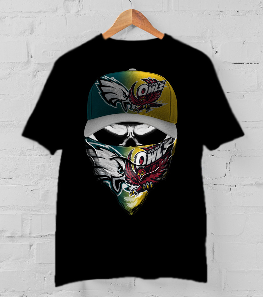 Eagles Temple Owls Skull Mask Fan Gear T-Shirt