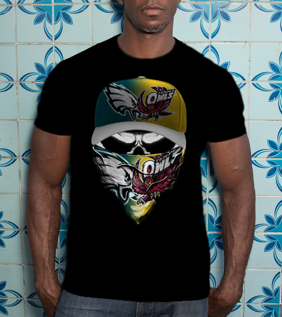 Eagles Temple Owls Skull Mask Fan Gear T-Shirt