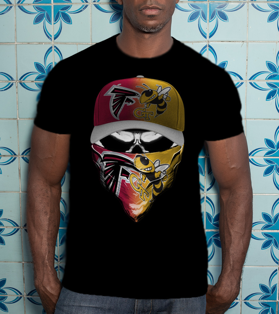Falcons Gt Skull Mask Cap Football Crossover T-Shirt