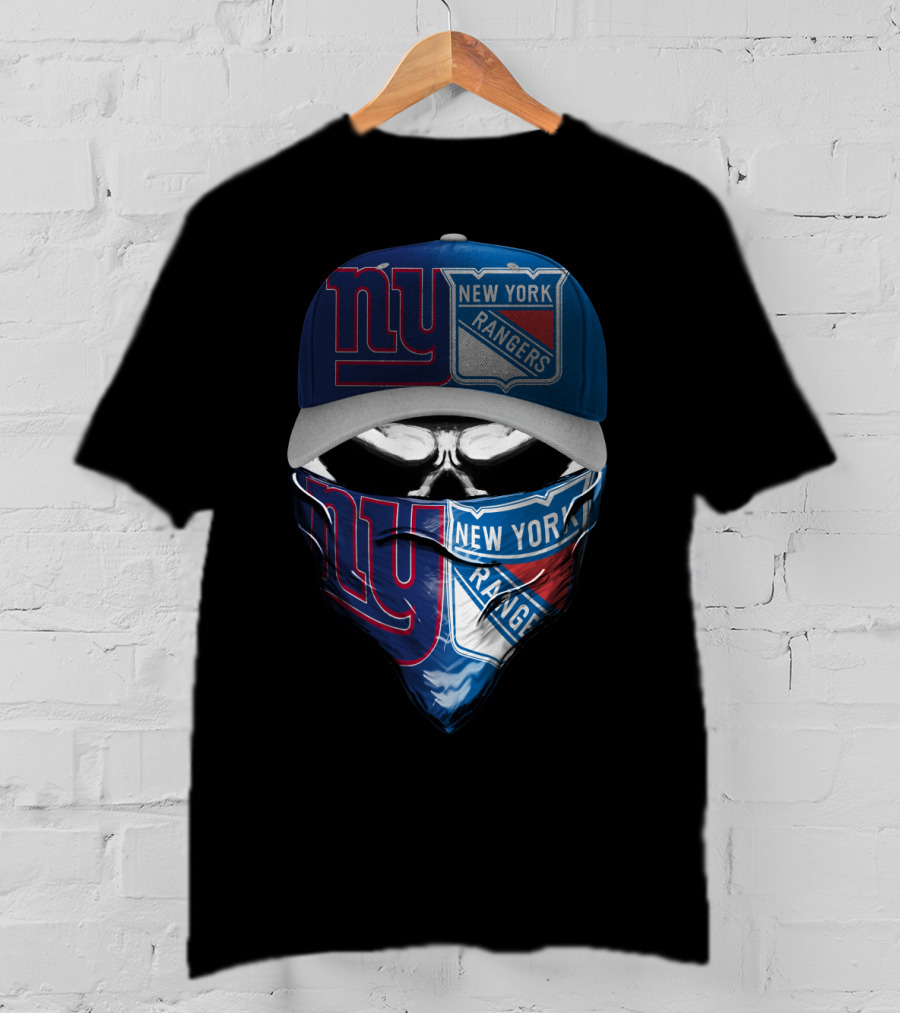 Ny Giants Rangers Skull Bandana Skum 065 T-Shirt
