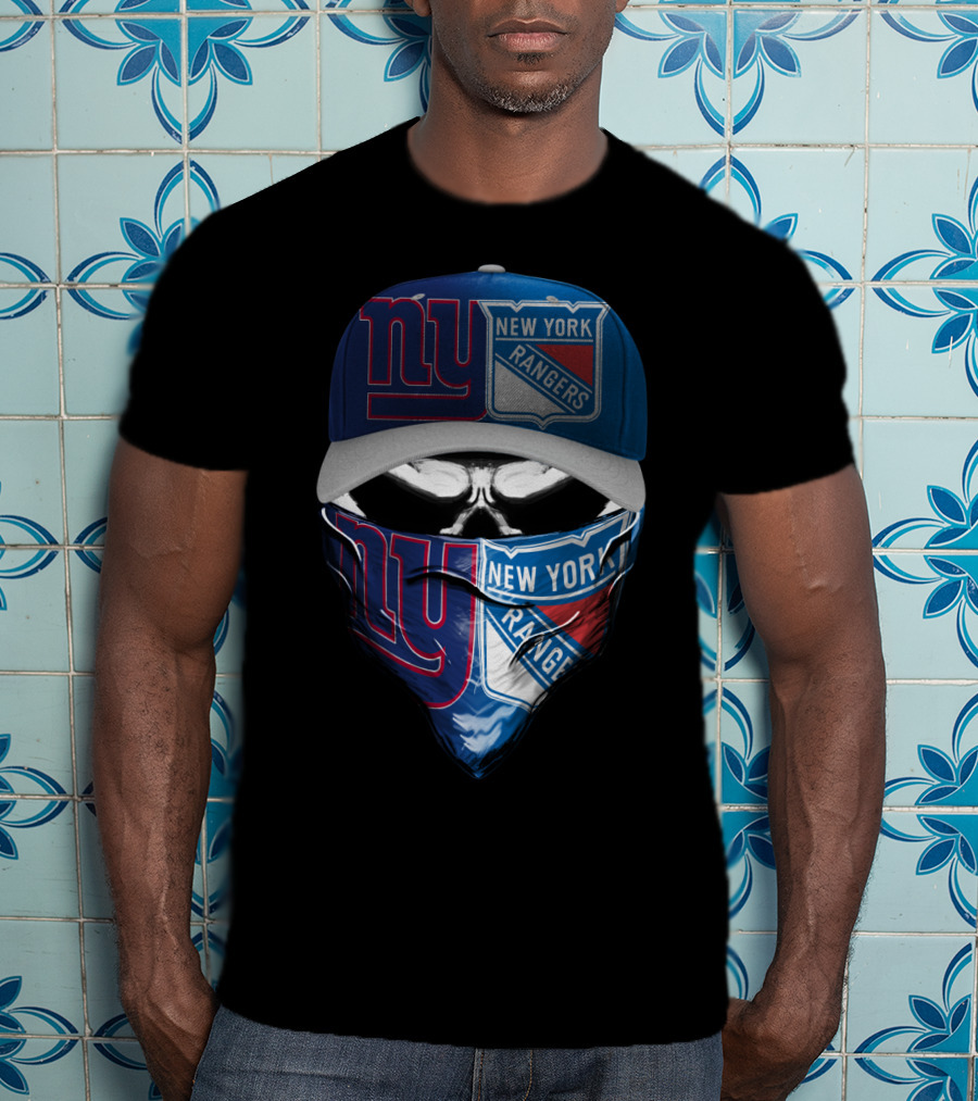 Ny Giants Rangers Skull Bandana Skum 065 T-Shirt