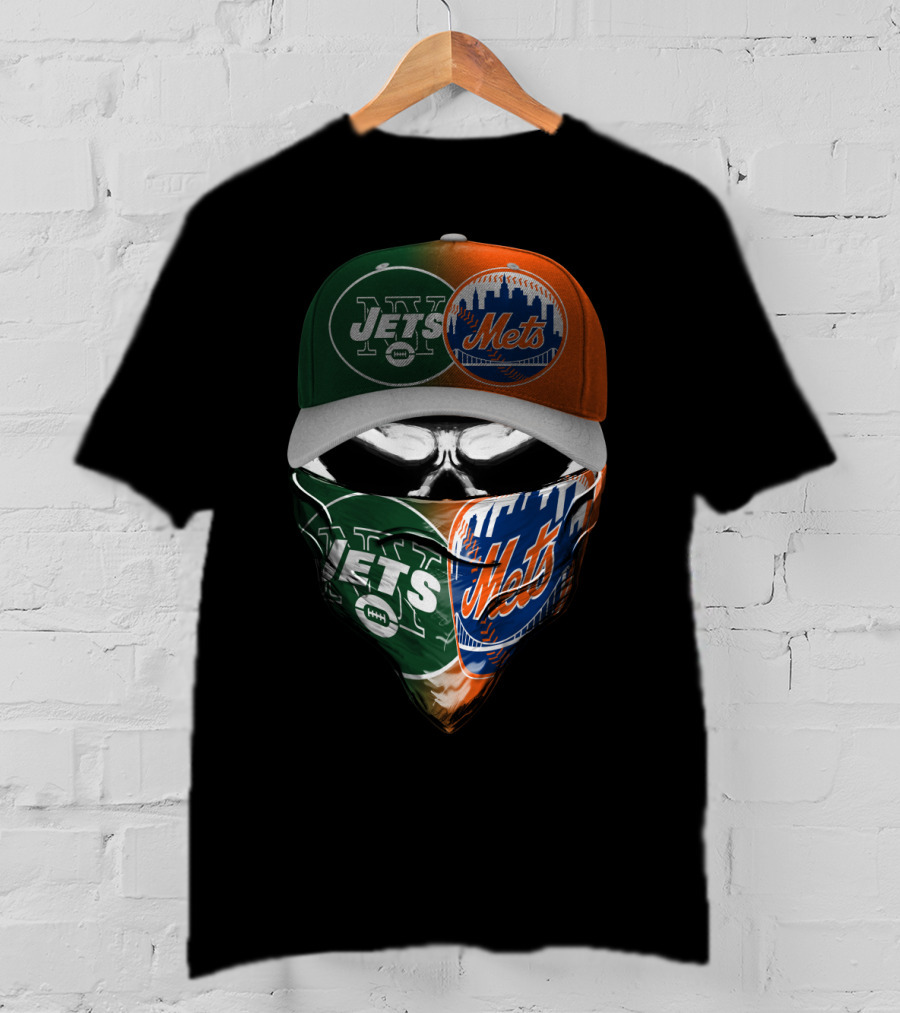Ny Jets Ny Mets Skull Face 069 T-Shirt