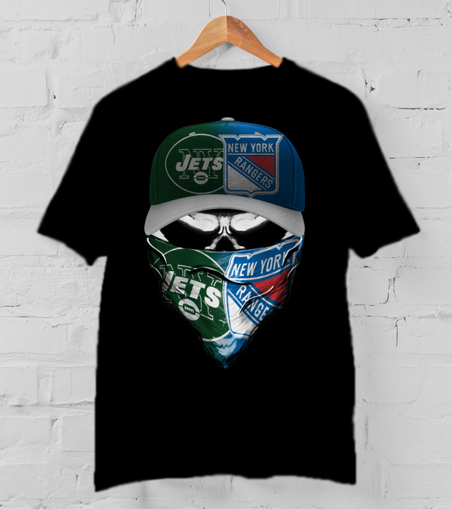 Ny Jets Rangers Skull Mask 070 T-Shirt