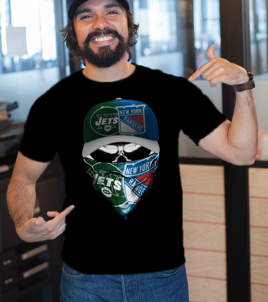 Ny Jets Rangers Skull Mask 070 T-Shirt