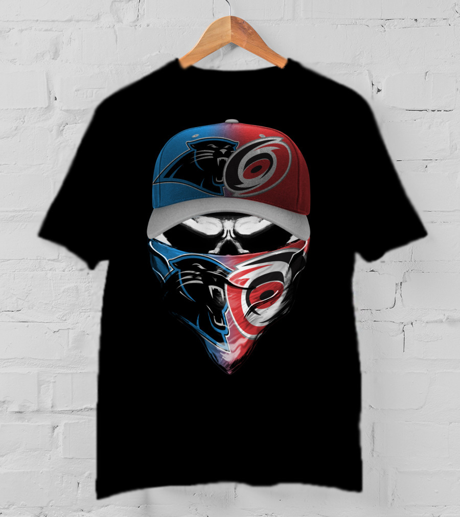 Carolina Panthers Hurricanes Dual Face Mask Hat Design 081 T-Shirt