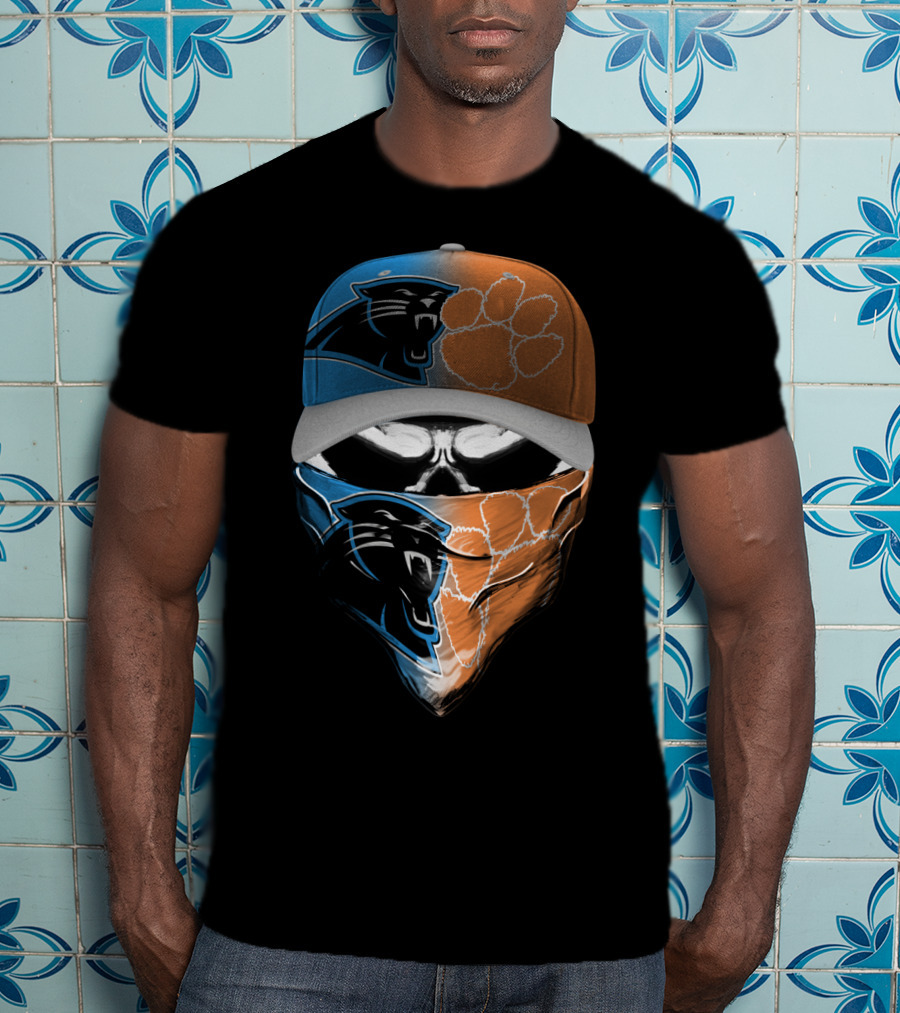 Carolina Panthers Clemson Tigers Fusion Mask Hat T-Shirt