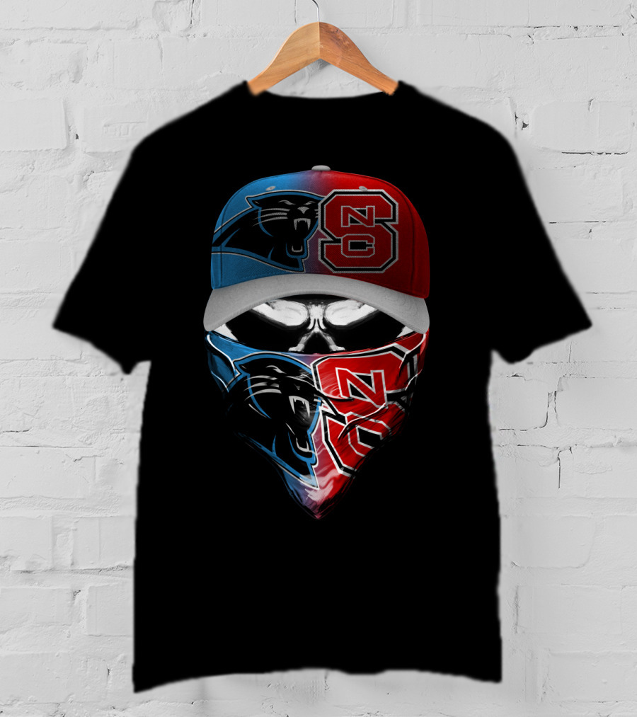 Carolina Panthers Nc State Wolfpack Skull Mask T-Shirt