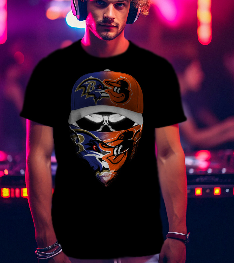 Ravens Orioles Crossover Mask And Cap T-Shirt