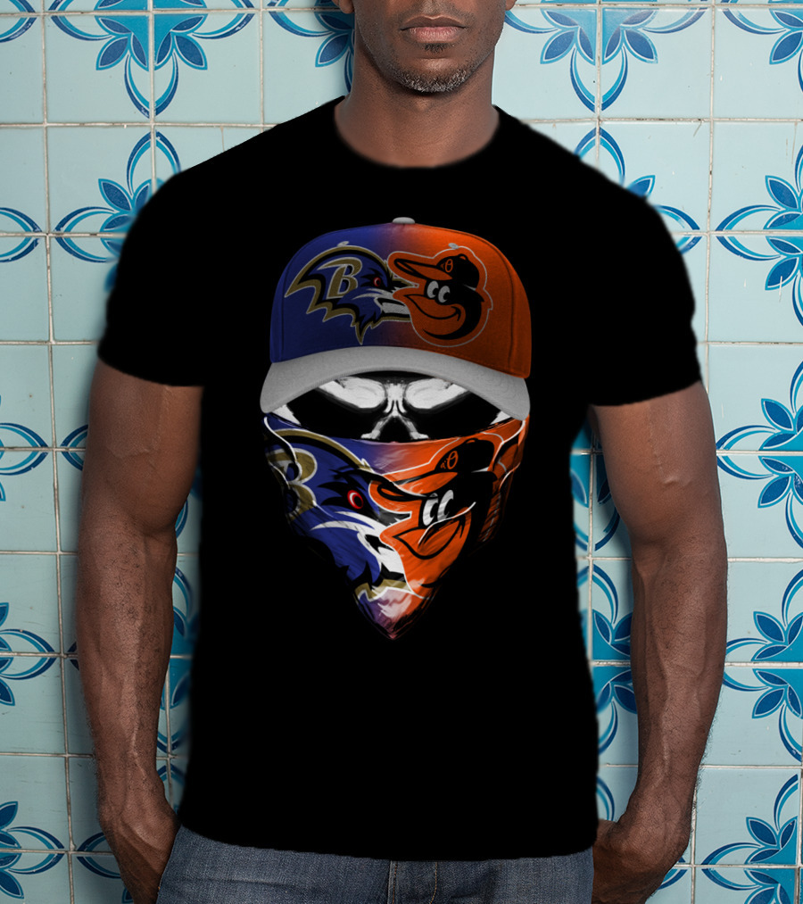 Ravens Orioles Crossover Mask And Cap T-Shirt