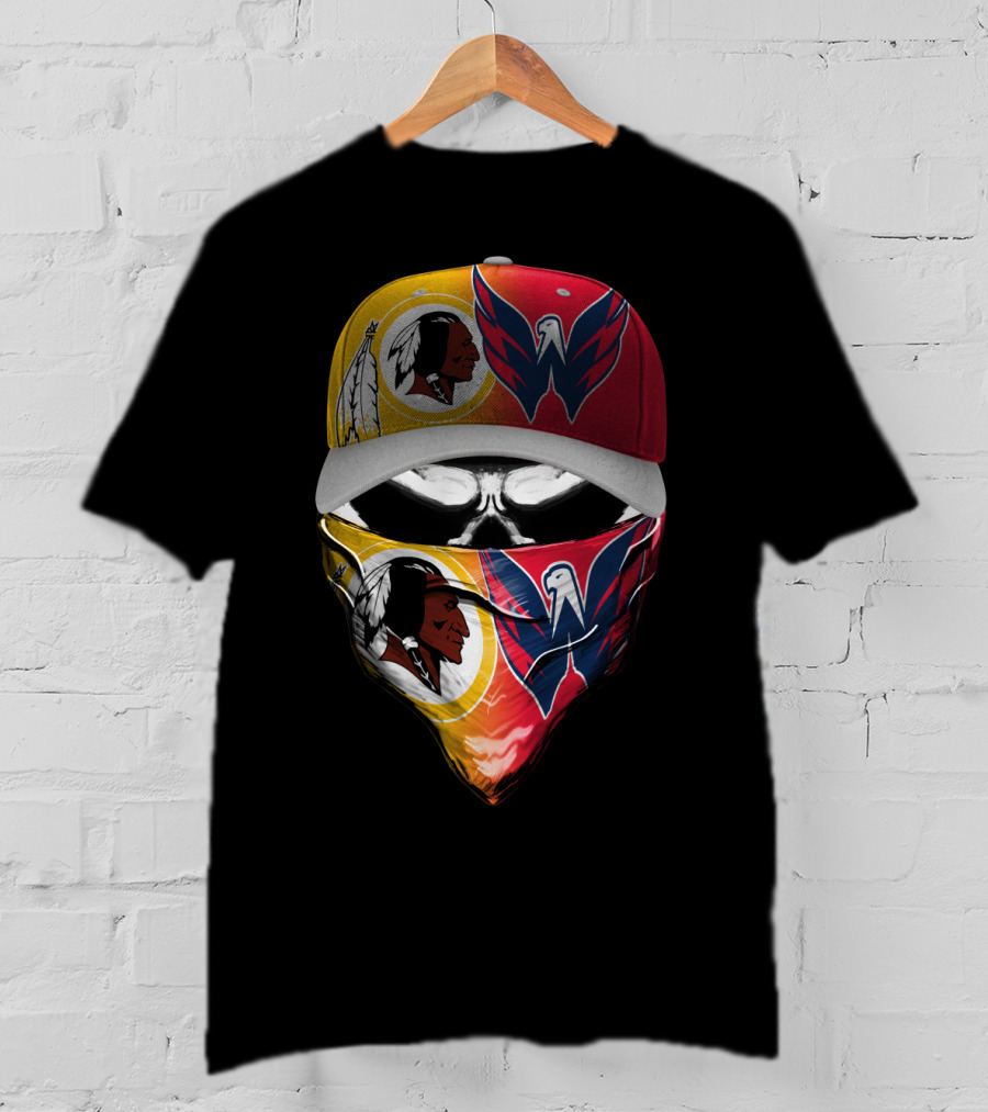 Washington Redskins And Capitals Face Covering Combo T-Shirt