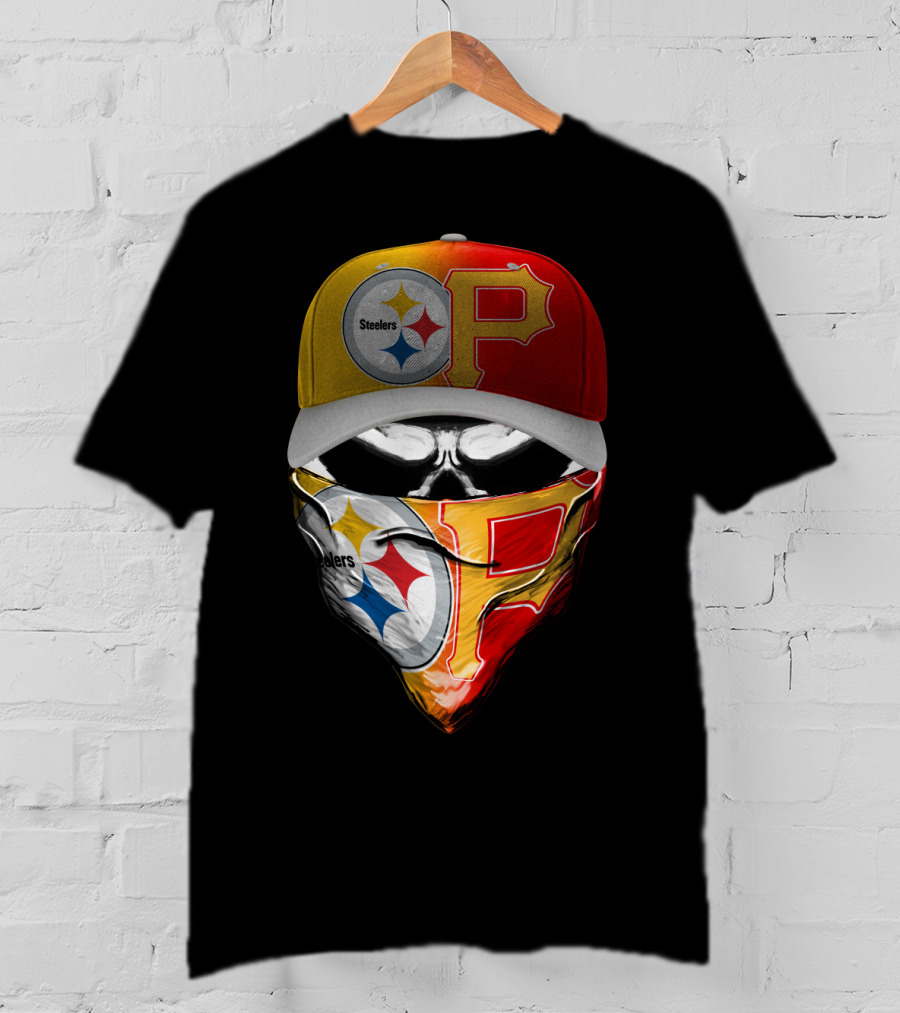 Steelers Pirates Crossover Baseball Cap Bandana Combo T-Shirt