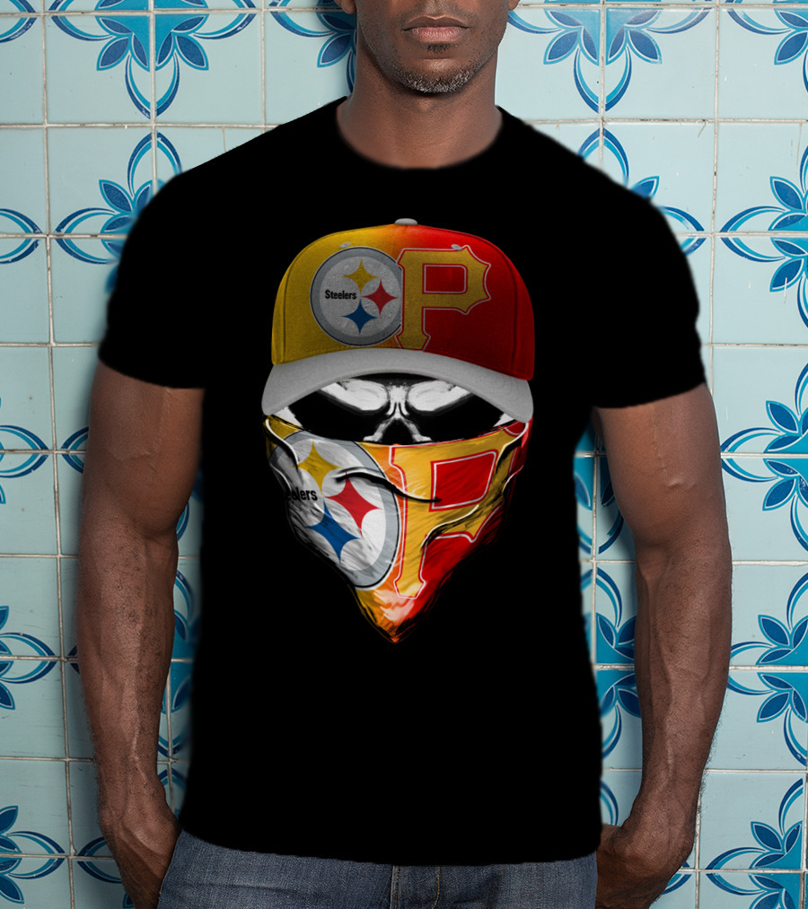 Steelers Pirates Crossover Baseball Cap Bandana Combo T-Shirt