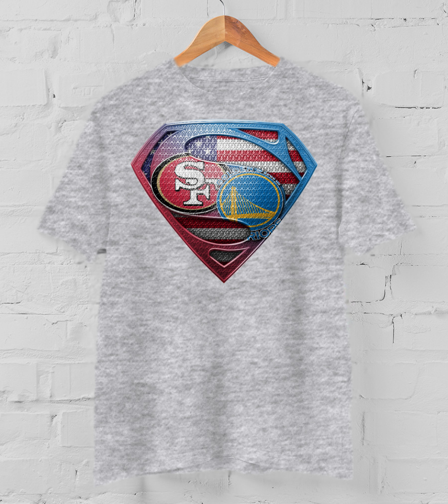 San Francisco 49ers Golden State Warriors American Flag T-Shirt