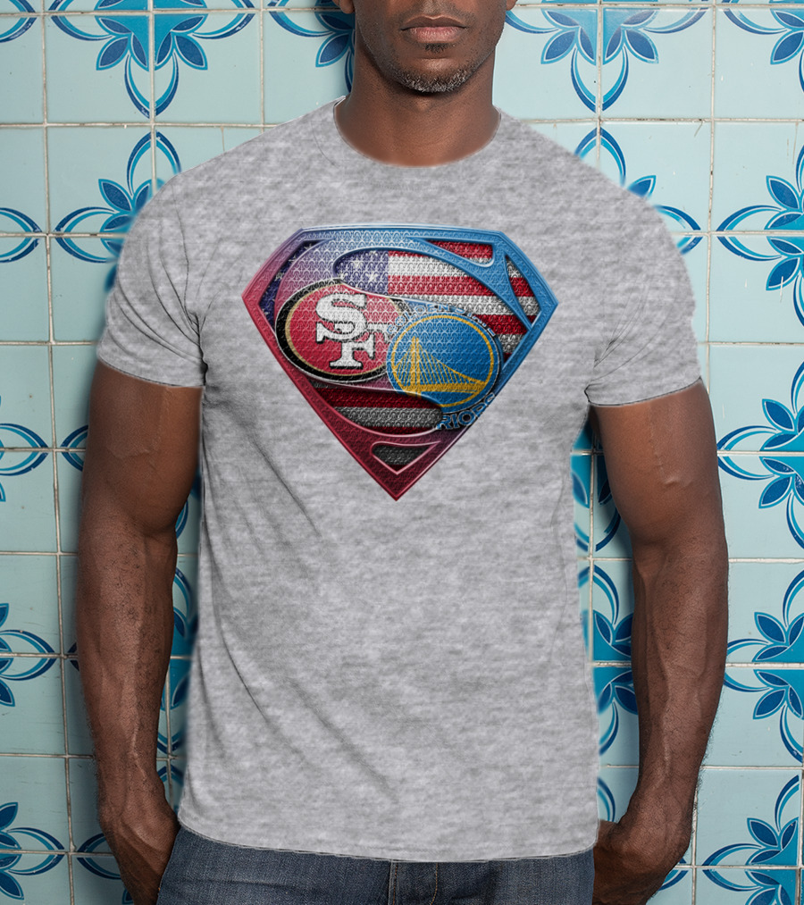 San Francisco 49ers Golden State Warriors American Flag T-Shirt