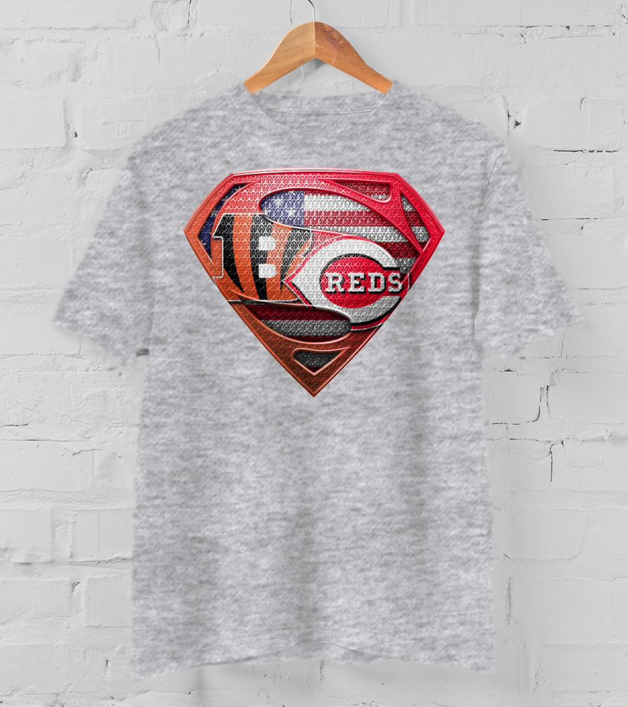 Bengals Reds American Flag Super Symbol T-Shirt