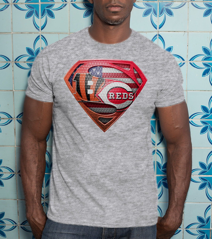 Bengals Reds American Flag Super Symbol T-Shirt