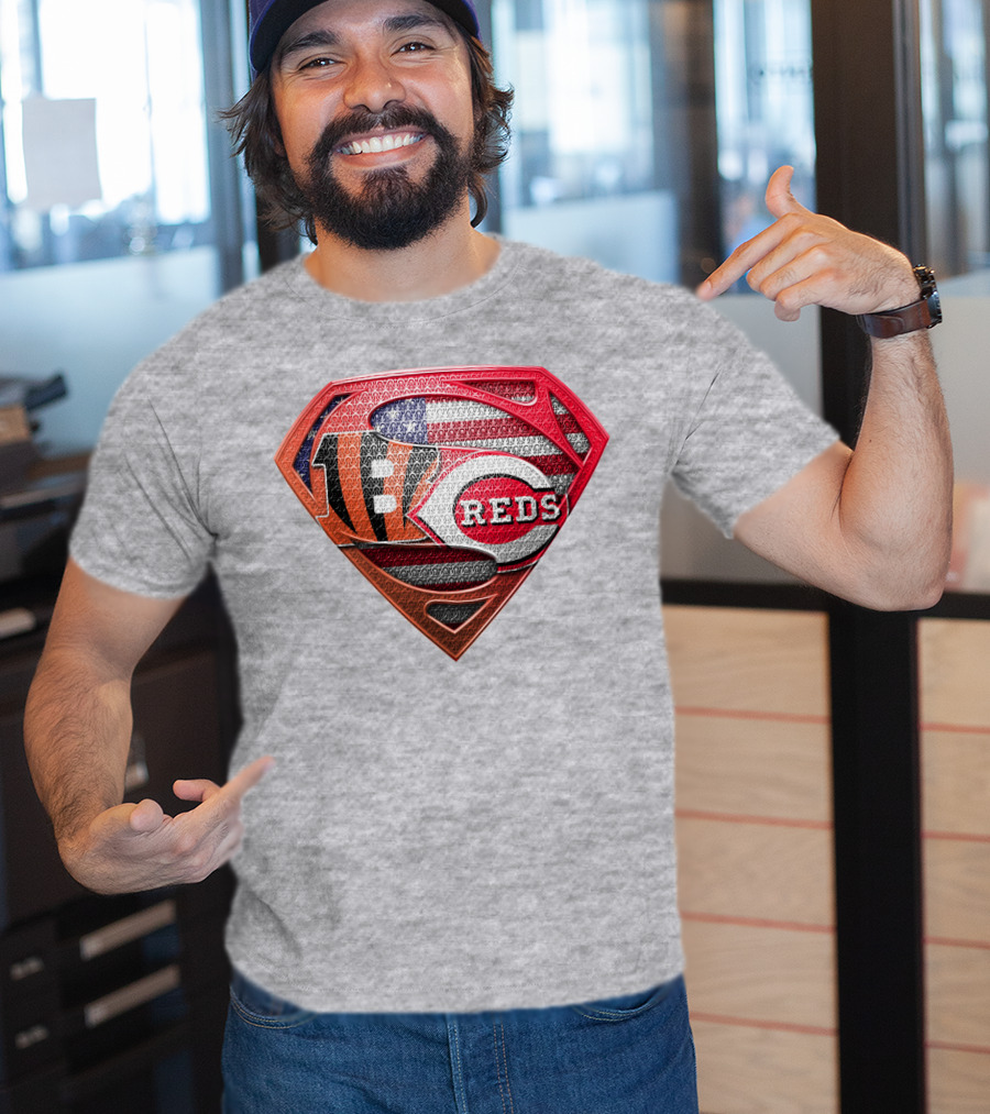 Bengals Reds American Flag Super Symbol T-Shirt