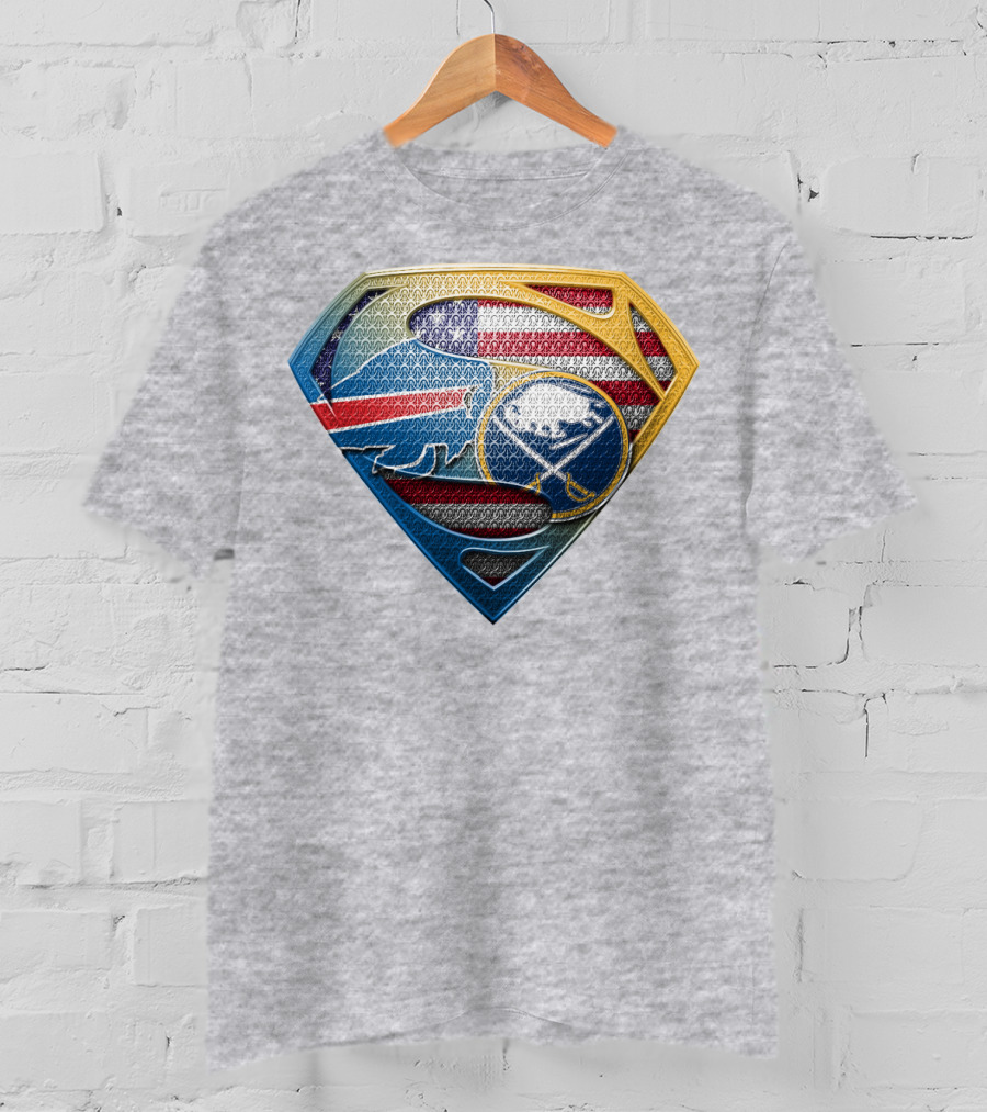 Super Buffalo Sabres American Flag Shield T-Shirt