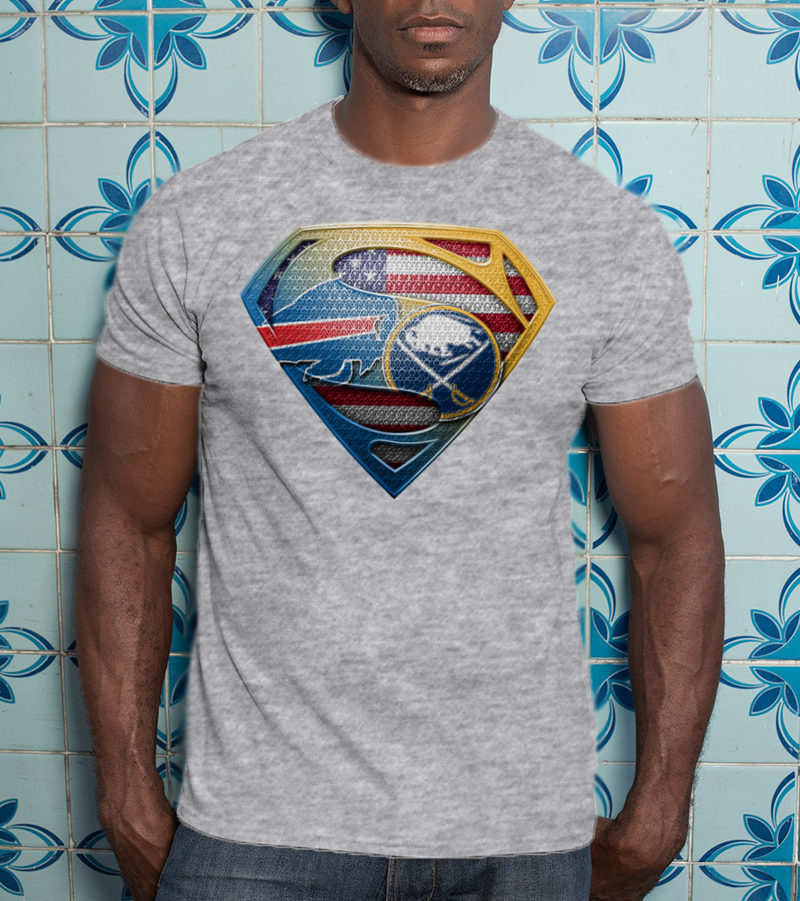 Super Buffalo Sabres American Flag Shield T-Shirt